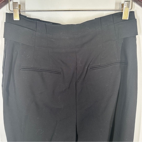 Ann Taylor Black Paper Bag Waist Pants Size 6 Straight Leg Buttons Pleated I15 - Picture 7 of 8